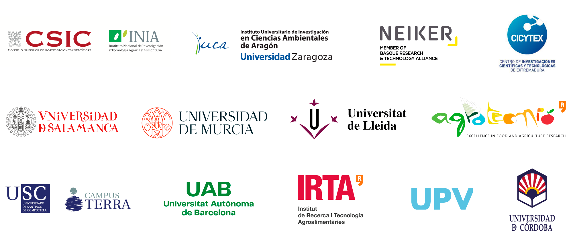 Logos de las instituciones participantes